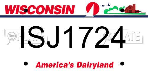 ISJ1724 Wisconsin License Plate