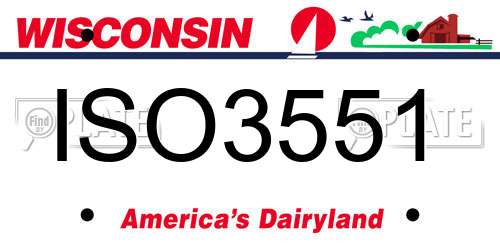 ISO3551 Wisconsin License Plate