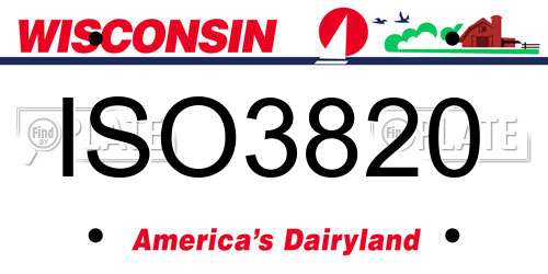 ISO3820 Wisconsin License Plate
