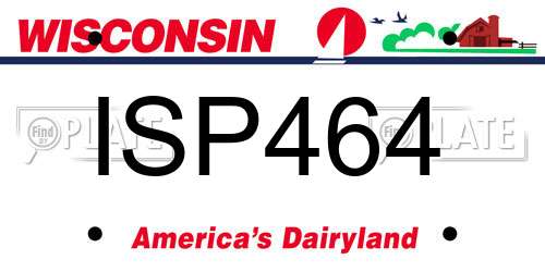 ISP464 Wisconsin License Plate