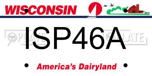 ISP46A Wisconsin License Plate