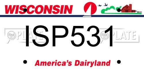 ISP531 Wisconsin License Plate