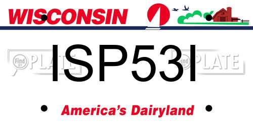 ISP53I Wisconsin License Plate