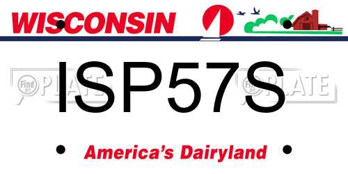 ISP57S Wisconsin License Plate