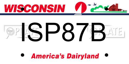 ISP87B Wisconsin License Plate