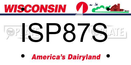 ISP87S Wisconsin License Plate