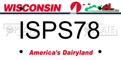 ISPS78 Wisconsin License Plate