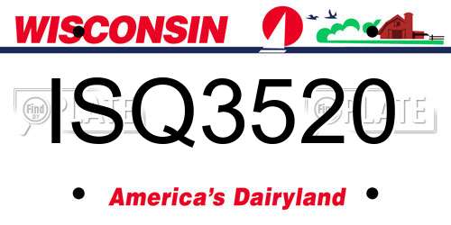 ISQ3520 Wisconsin License Plate