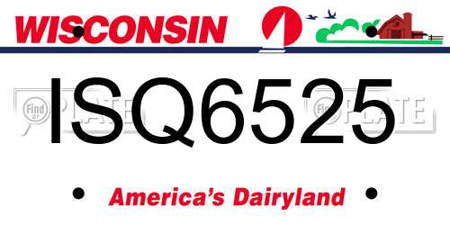 ISQ6525 Wisconsin License Plate