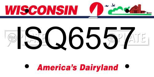 ISQ6557 Wisconsin License Plate
