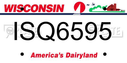 ISQ6595 Wisconsin License Plate