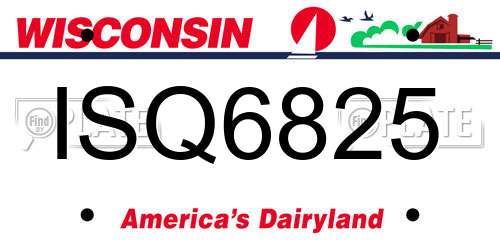 ISQ6825 Wisconsin License Plate
