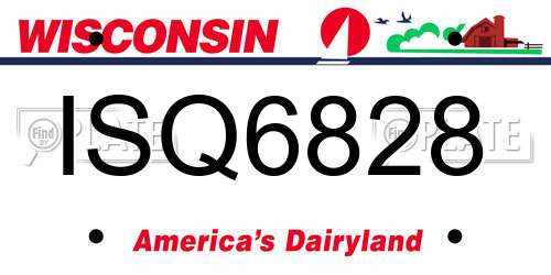 ISQ6828 Wisconsin License Plate