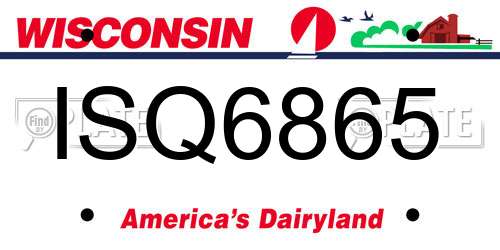 ISQ6865 Wisconsin License Plate