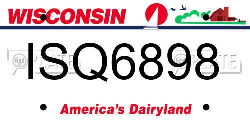 ISQ6898 Wisconsin License Plate