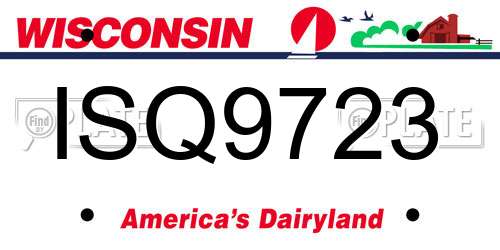 ISQ9723 Wisconsin License Plate