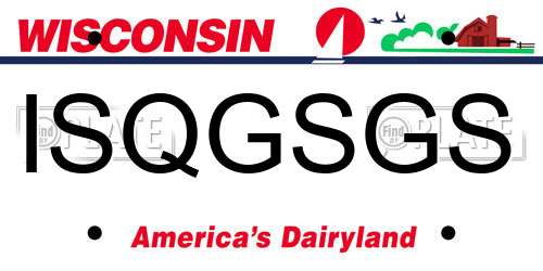 ISQGSGS Wisconsin License Plate