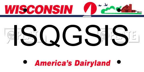 ISQGSIS Wisconsin License Plate