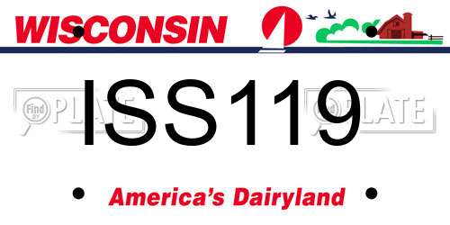 ISS119 Wisconsin License Plate