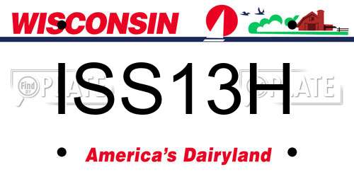 ISS13H Wisconsin License Plate