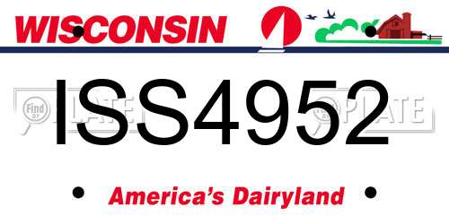 ISS4952 Wisconsin License Plate