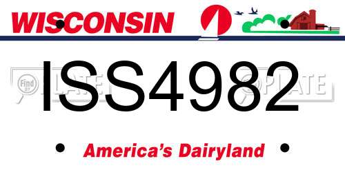 ISS4982 Wisconsin License Plate