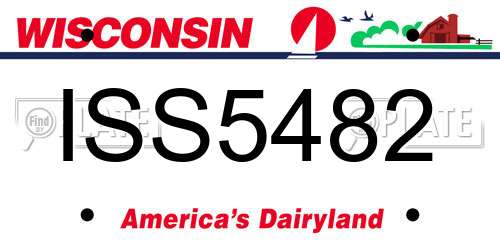 ISS5482 Wisconsin License Plate
