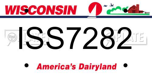 ISS7282 Wisconsin License Plate