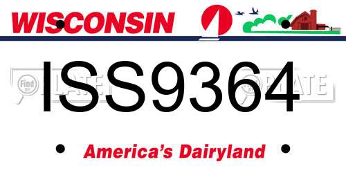 ISS9364 Wisconsin License Plate
