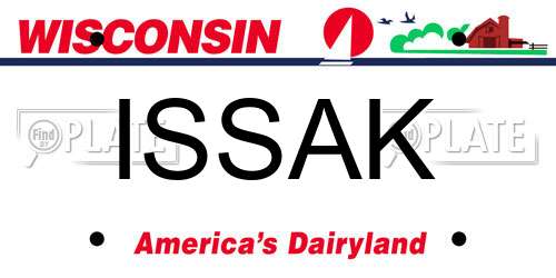 ISSAK Wisconsin License Plate