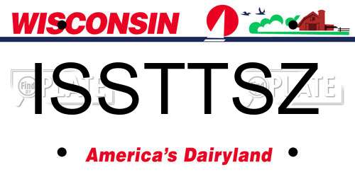ISSTTSZ Wisconsin License Plate