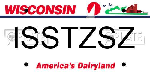 ISSTZSZ Wisconsin License Plate
