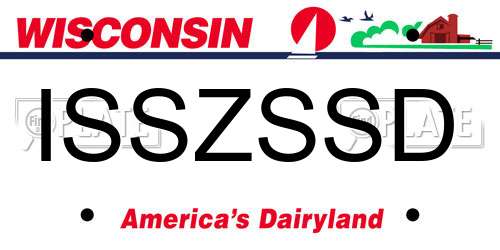ISSZSSD Wisconsin License Plate