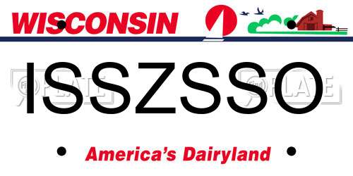 ISSZSSO Wisconsin License Plate