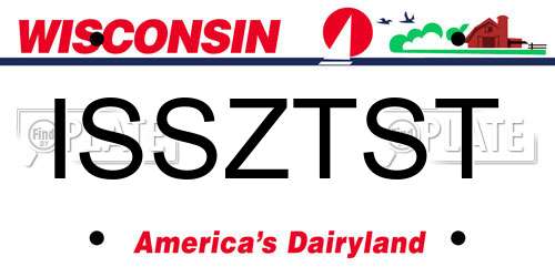 ISSZTST Wisconsin License Plate