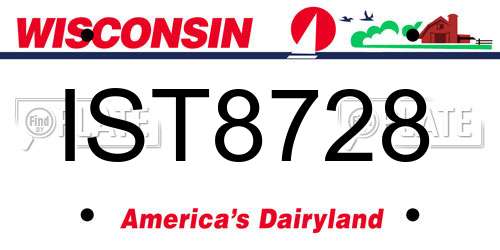 IST8728 Wisconsin License Plate