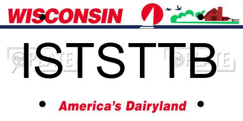 ISTSTTB Wisconsin License Plate