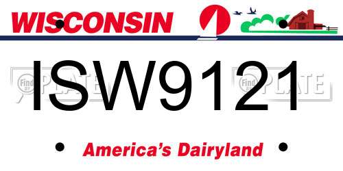 ISW9121 Wisconsin License Plate