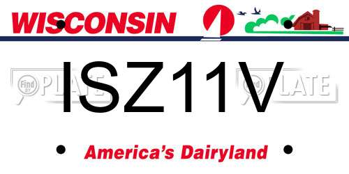 ISZ11V Wisconsin License Plate