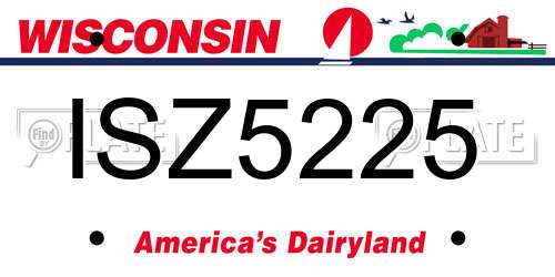 ISZ5225 Wisconsin License Plate