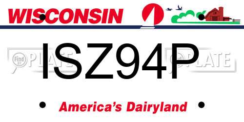 ISZ94P Wisconsin License Plate