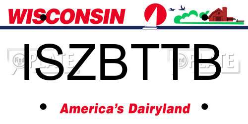 ISZBTTB Wisconsin License Plate