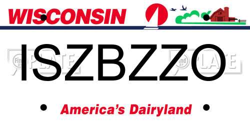 ISZBZZO Wisconsin License Plate