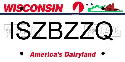 ISZBZZQ Wisconsin License Plate