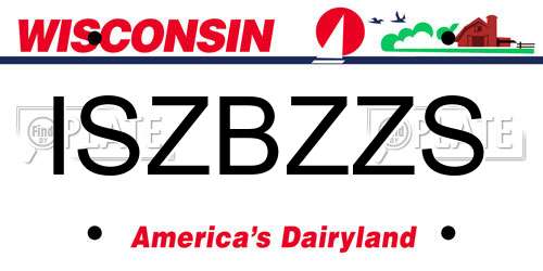ISZBZZS Wisconsin License Plate
