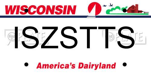 ISZSTTS Wisconsin License Plate