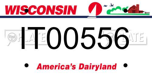 IT00556 Wisconsin License Plate