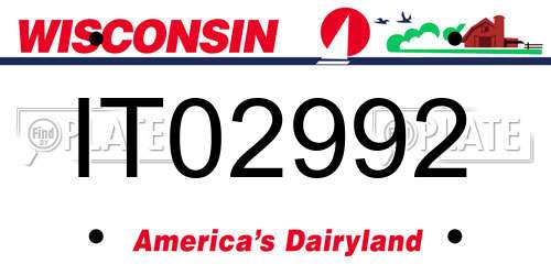IT02992 Wisconsin License Plate