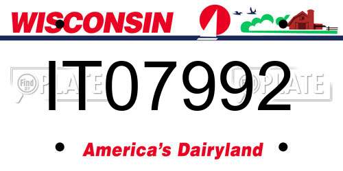 IT07992 Wisconsin License Plate
