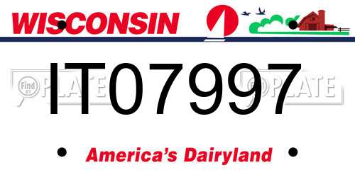 IT07997 Wisconsin License Plate